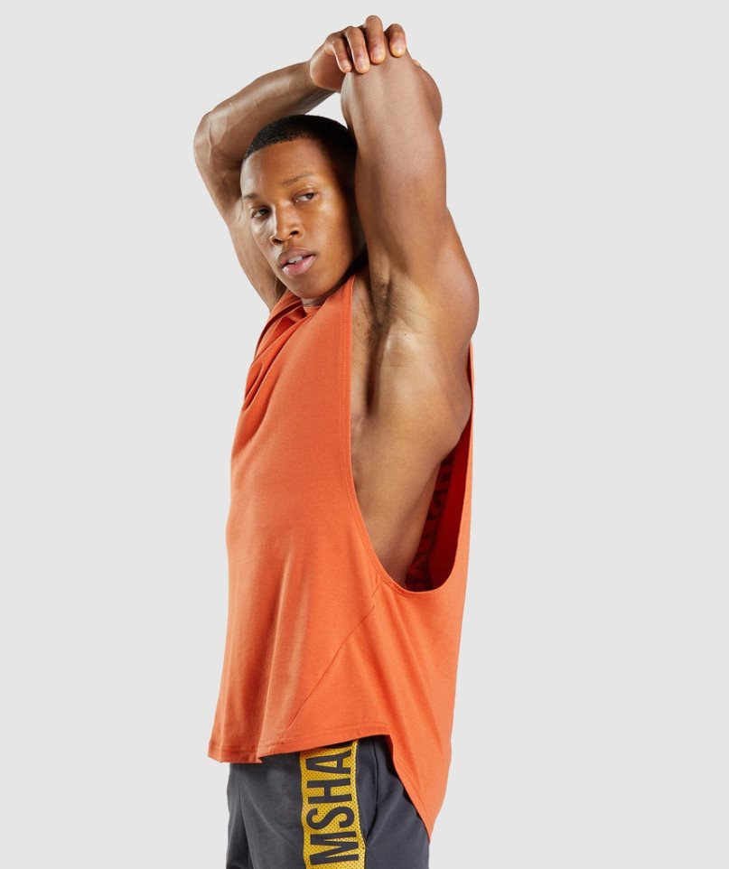 Men's Gymshark Bold Drop Arm Tanks Orange | NZ 0CQXBS